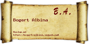 Bogert Albina névjegykártya
